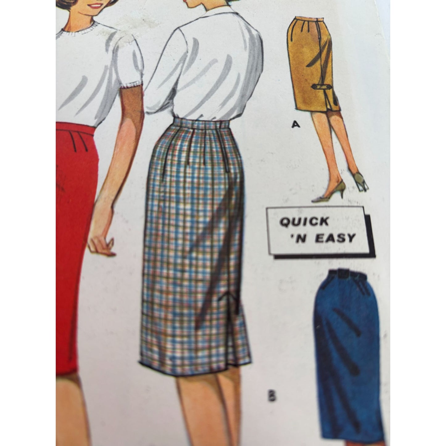 Butterick Sewing Pattern 2151 Sheath Skirt Quick Easy 1960s Vintage Cut Complete