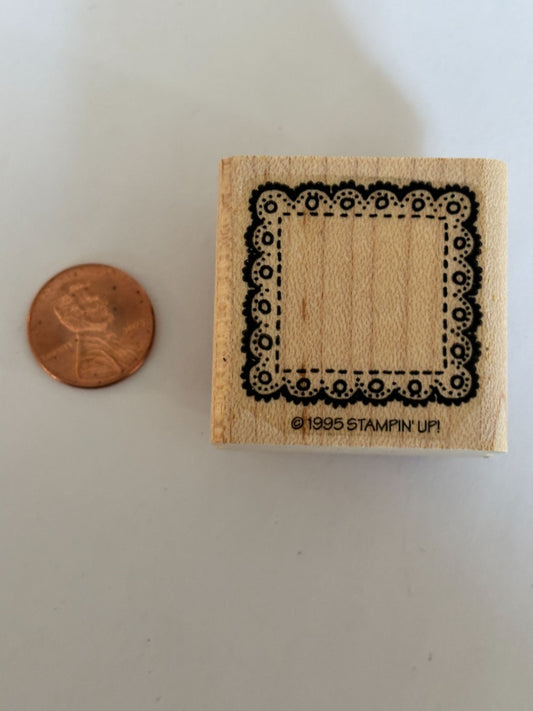 Stampin Up Rubber Stamp Lace Frame Square Decorative Crafting Card Making Small