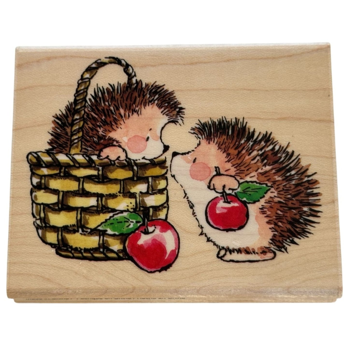 Penny Black Rubber Stamp Hedgehog Basket Apple Love Fruit Friendship Card Making