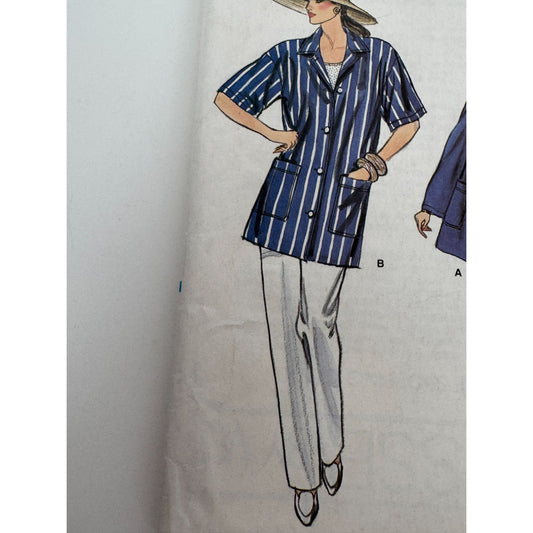 Vogue Sewing Pattern 9921 Shirt Dress Pants Set 1980s Vintage Outfit 8 10 12 UC