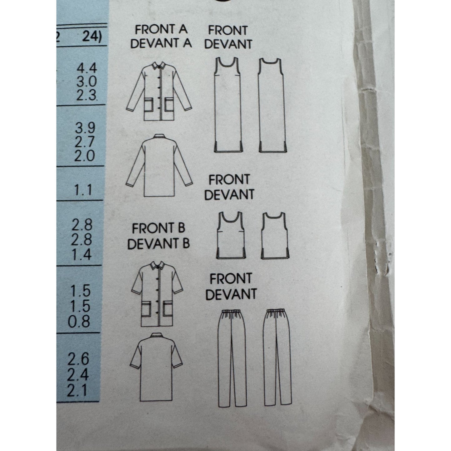 Vogue Sewing Pattern 9921 Shirt Dress Pants Set 1980s Vintage Outfit 8 10 12 UC