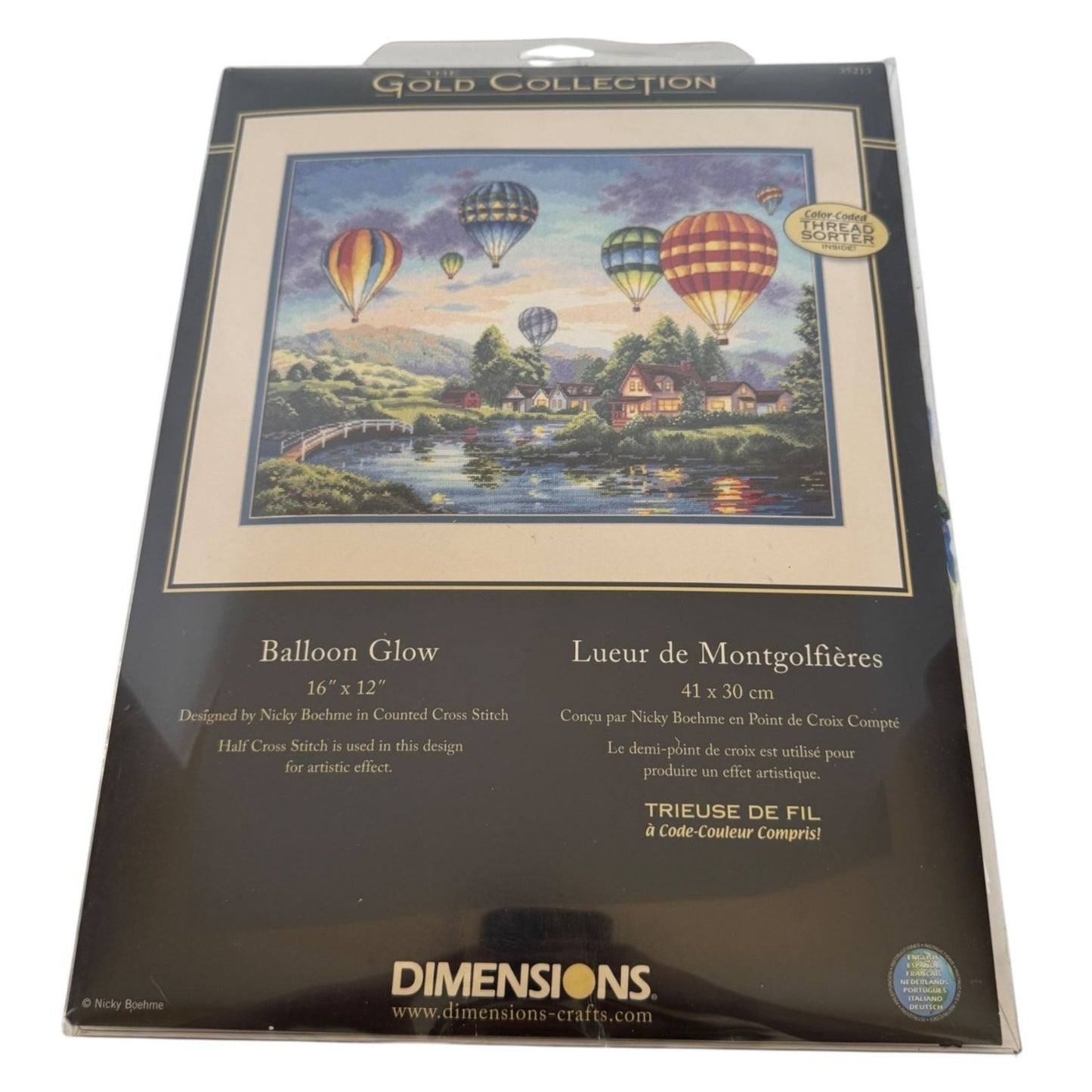 Dimensions Gold Collection Counted Cross Stitch Kit Hot Air Balloon Glow 35213