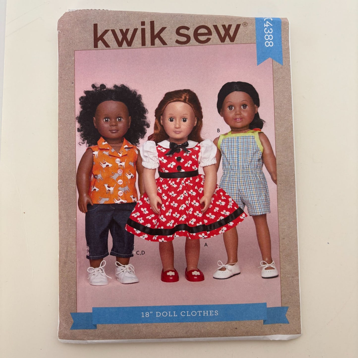Kwik Sew Sewing Pattern K4388 18 Inch Doll Clothes Clothing Dress Romper Outfit