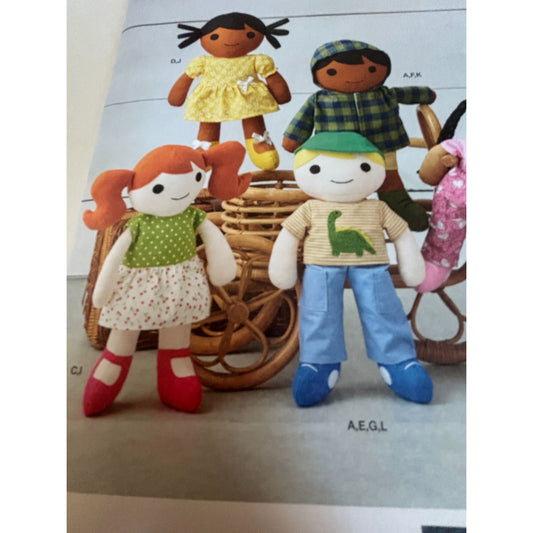Simplicity Sewing Pattern R11753 Cloth Dolls and Clothes Clothing Toy 14.5 in UC