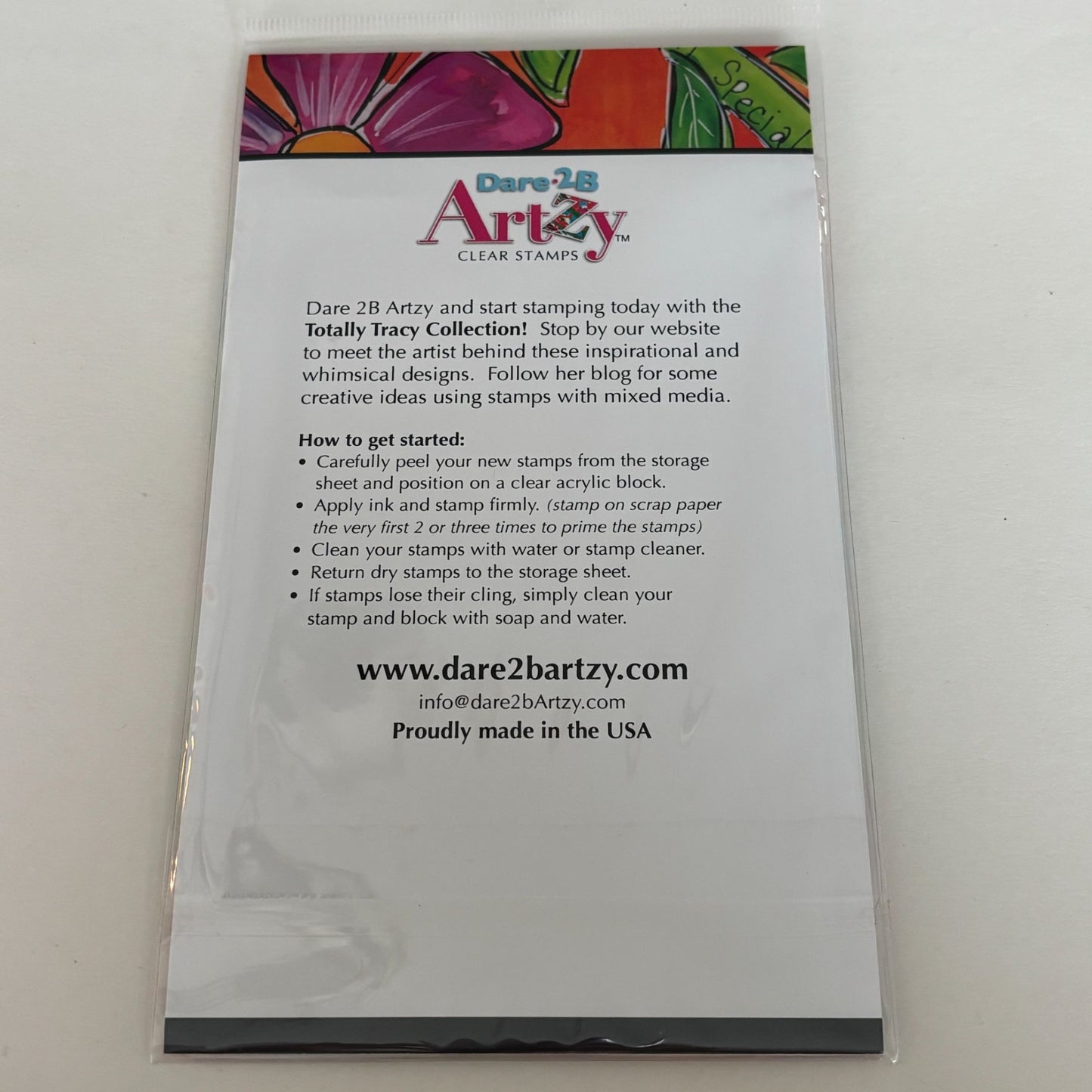 Dare 2B Artzy Clear Stamp Set Dream Totally Tracy Creativity Inspirational Words Believe Cardmaking