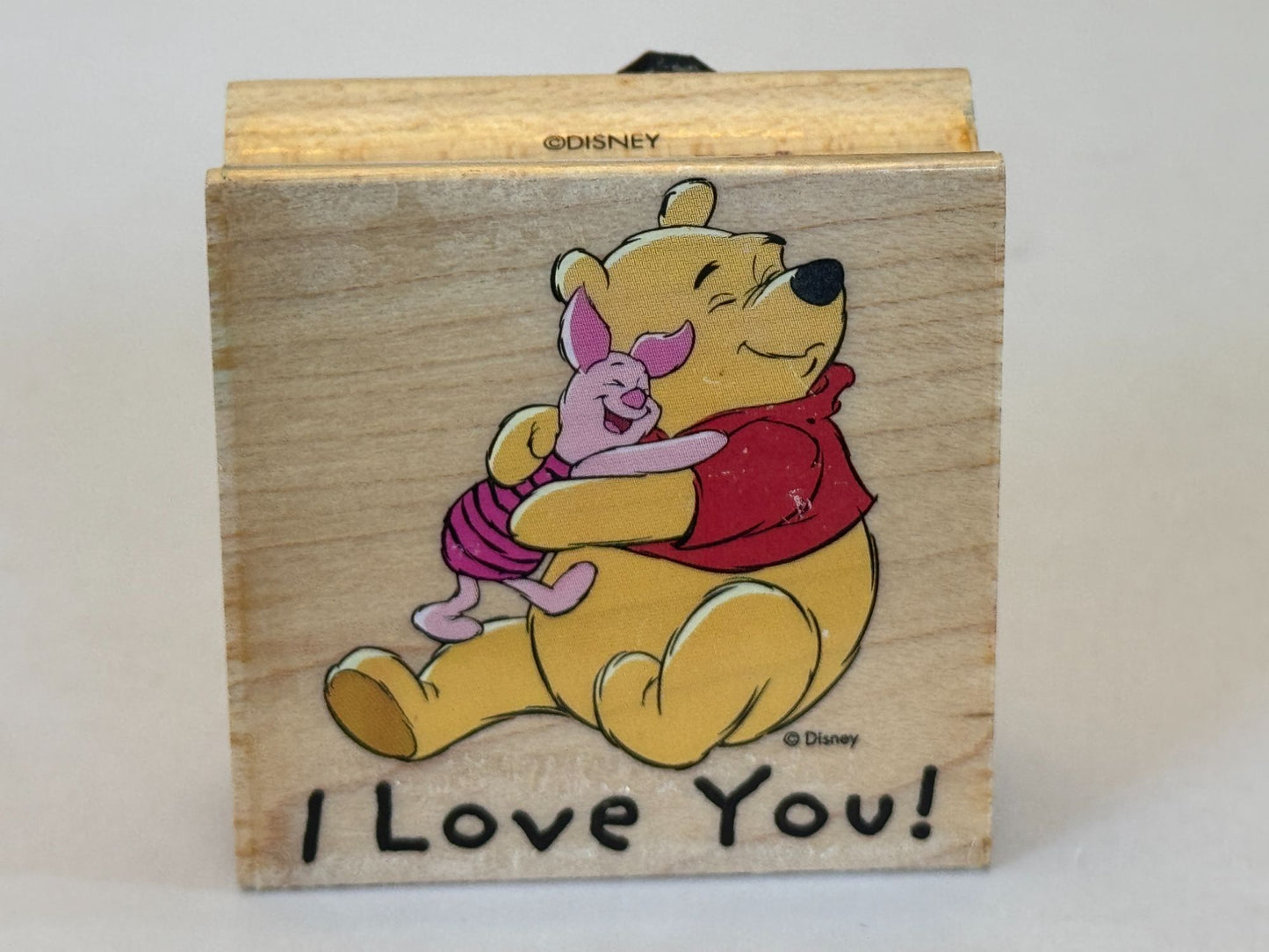 Disney Rubber Stamp Winnie the Pooh and Piglet I Love You Hug Friend Card Making