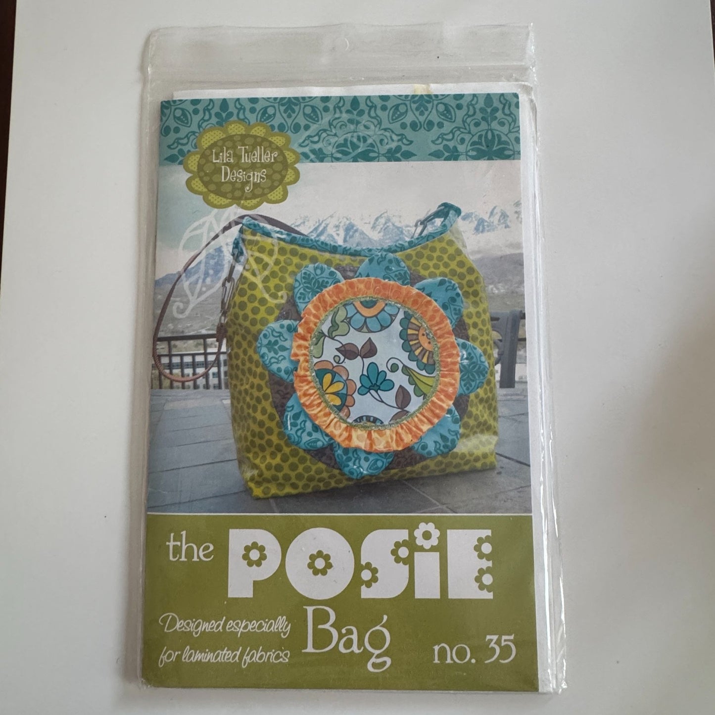 Lila Tueller Designs Sewing Pattern 35 Posie Bag Handbag Purse Flower Motif UC