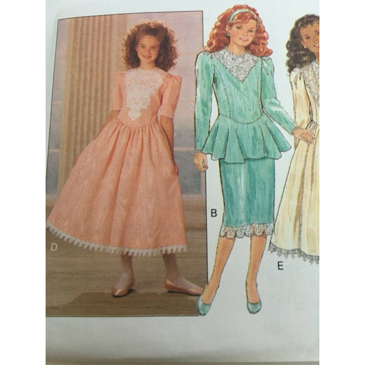 Butterick Sewing Pattern 5860 Flower Girl Dress Wedding Dropped Waist 7 8 10 UC