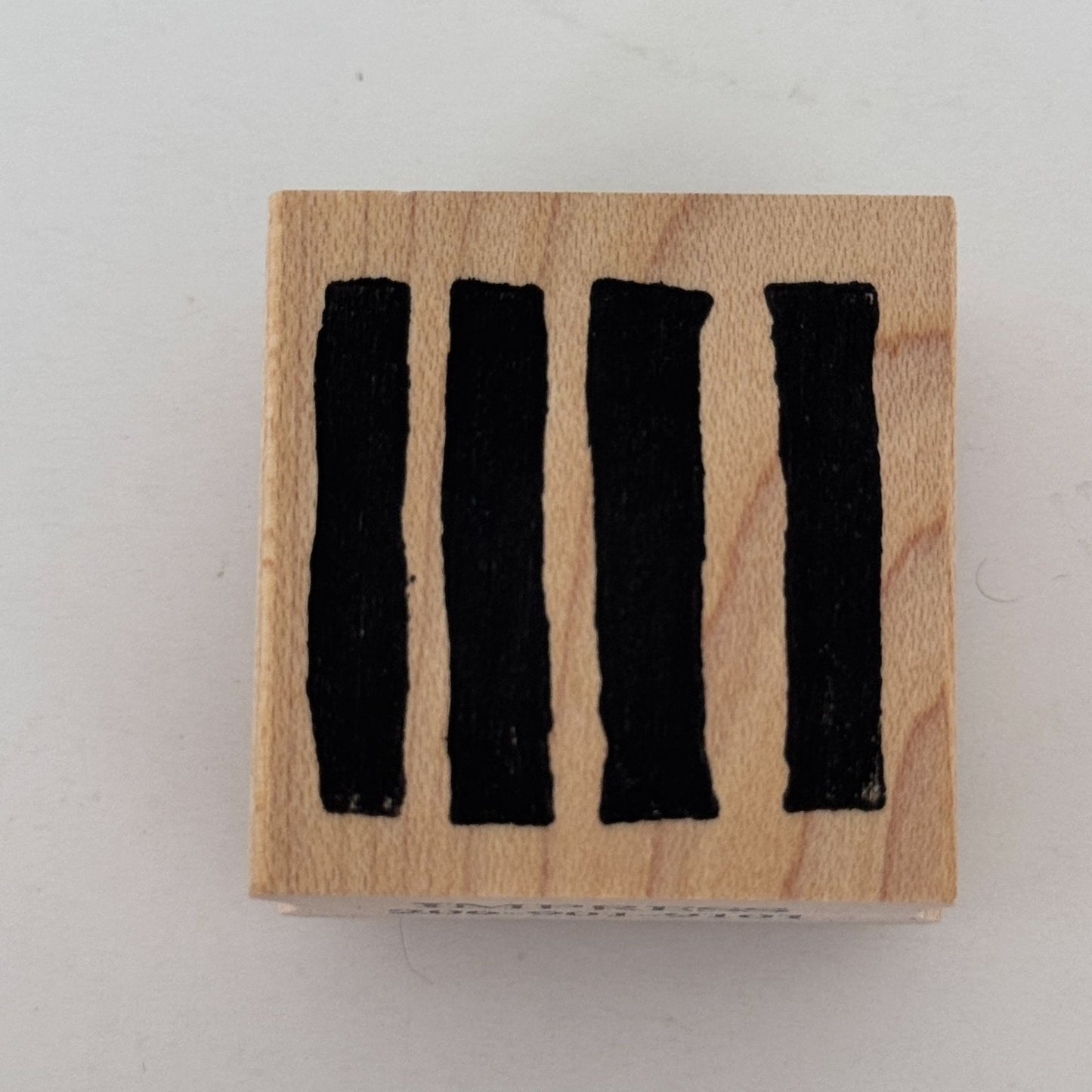 Impress Rubber Stamp Stripes Grunge Lines Background Cardmaking Art Wood Mounted