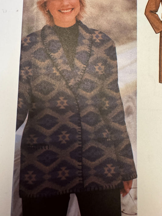 Simplicity Sewing Pattern 5855 Misses Coat Jacket Vest Winter Easy 14-24 M L XL