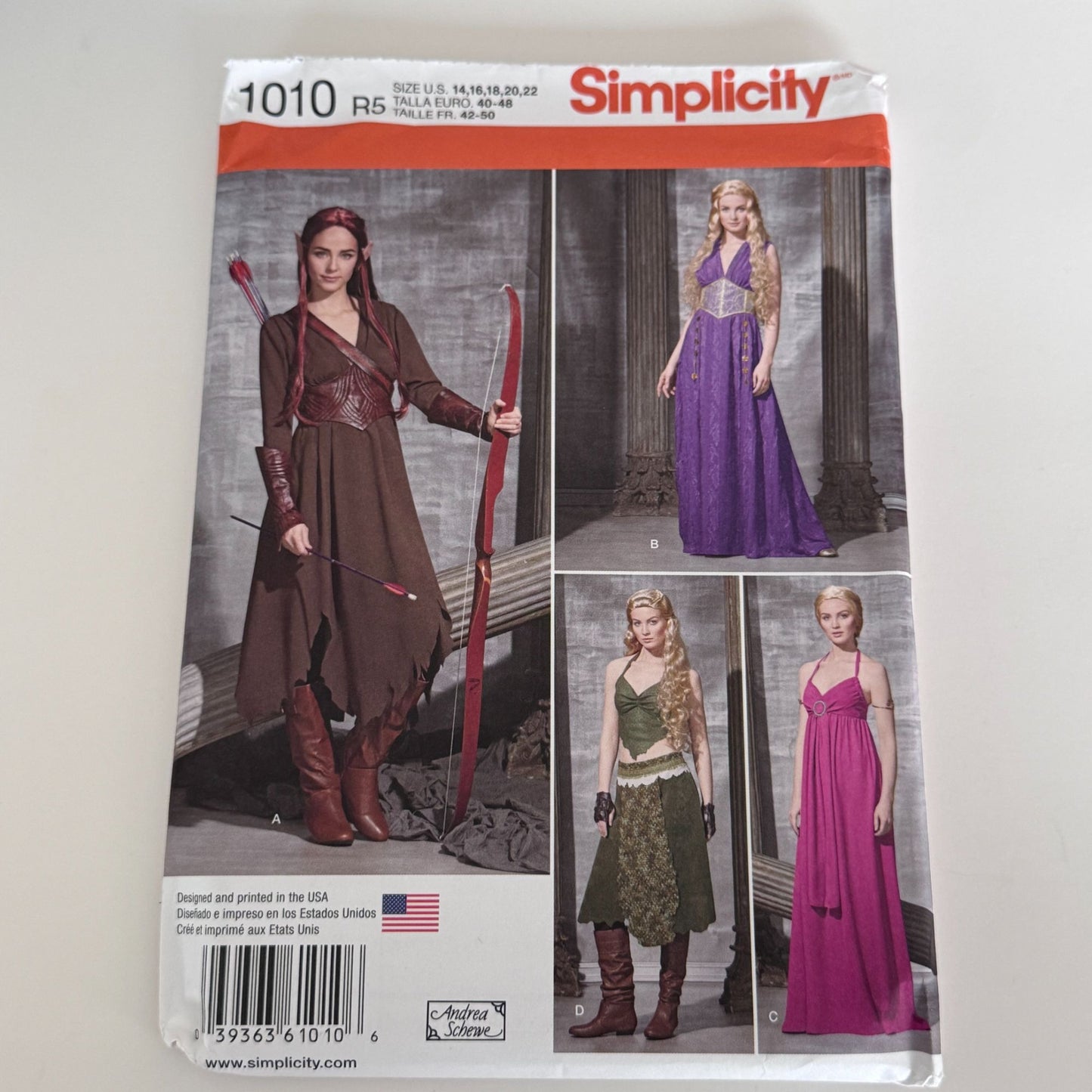 Simplicity Sewing Pattern 1010 Fantasy Costumes Elf Woodland Halloween 14-22 UC