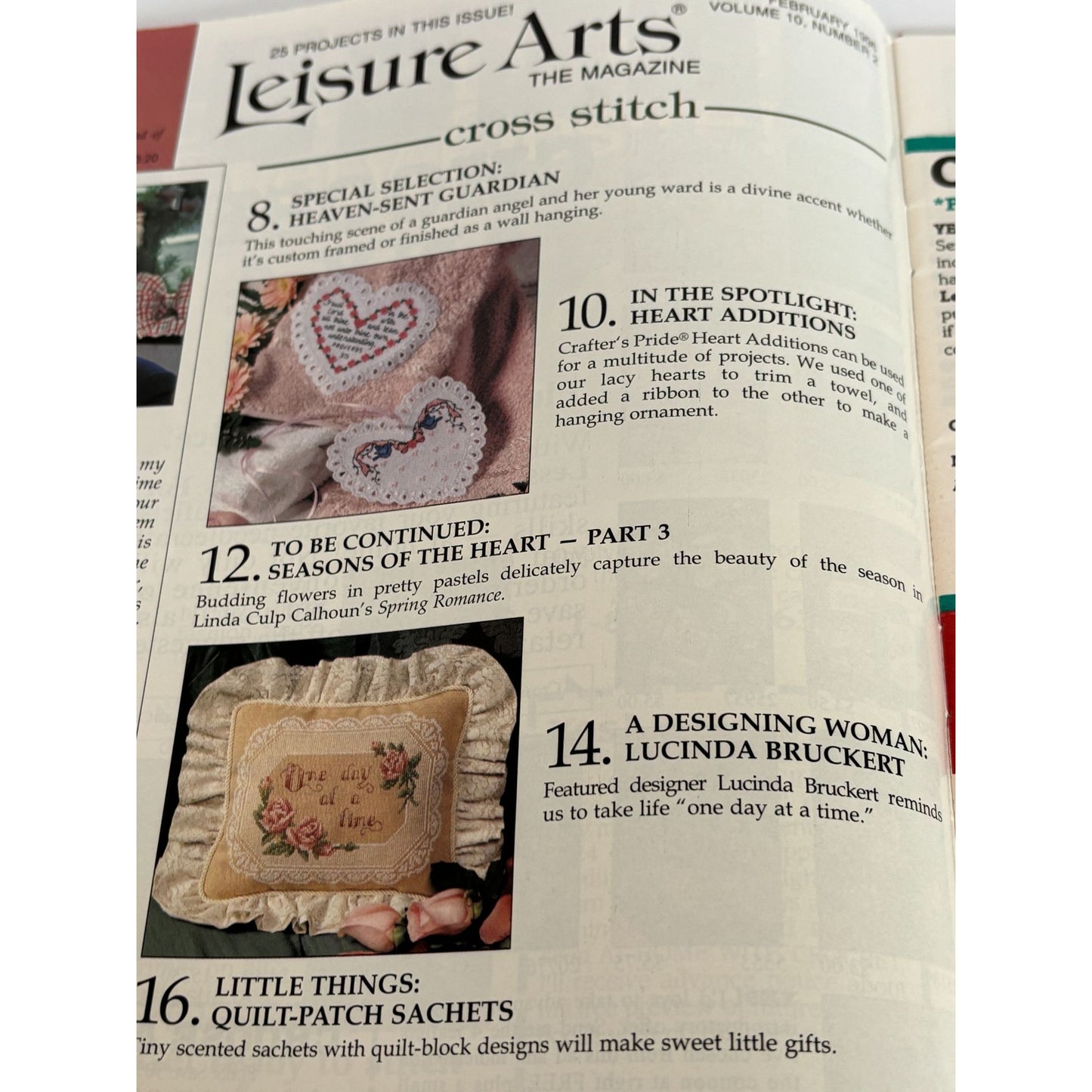 Leisure Arts Magazine February 1996 Recycle Bag Rugs Craft Cross Stitch Mother