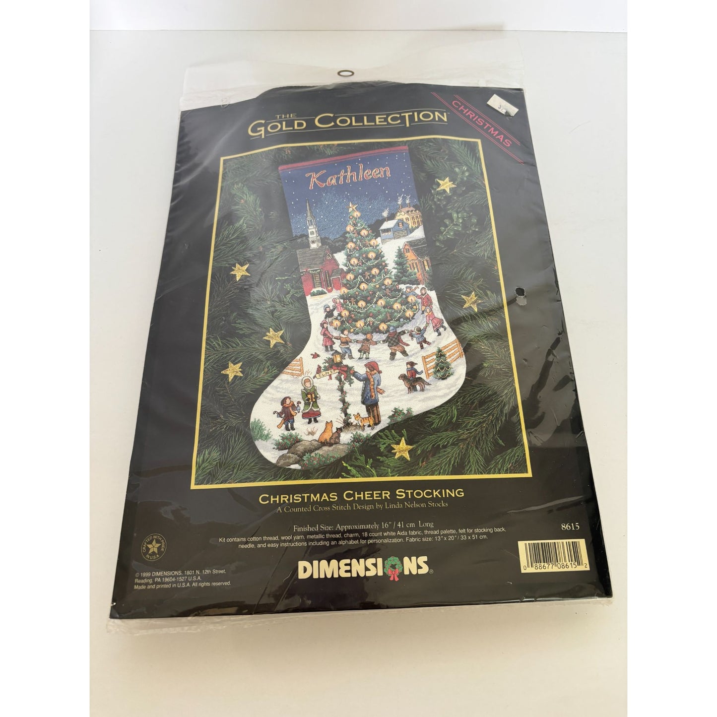 Dimensions Gold Collection Cross Stitch Kit Christmas Cheer Stocking Town Church