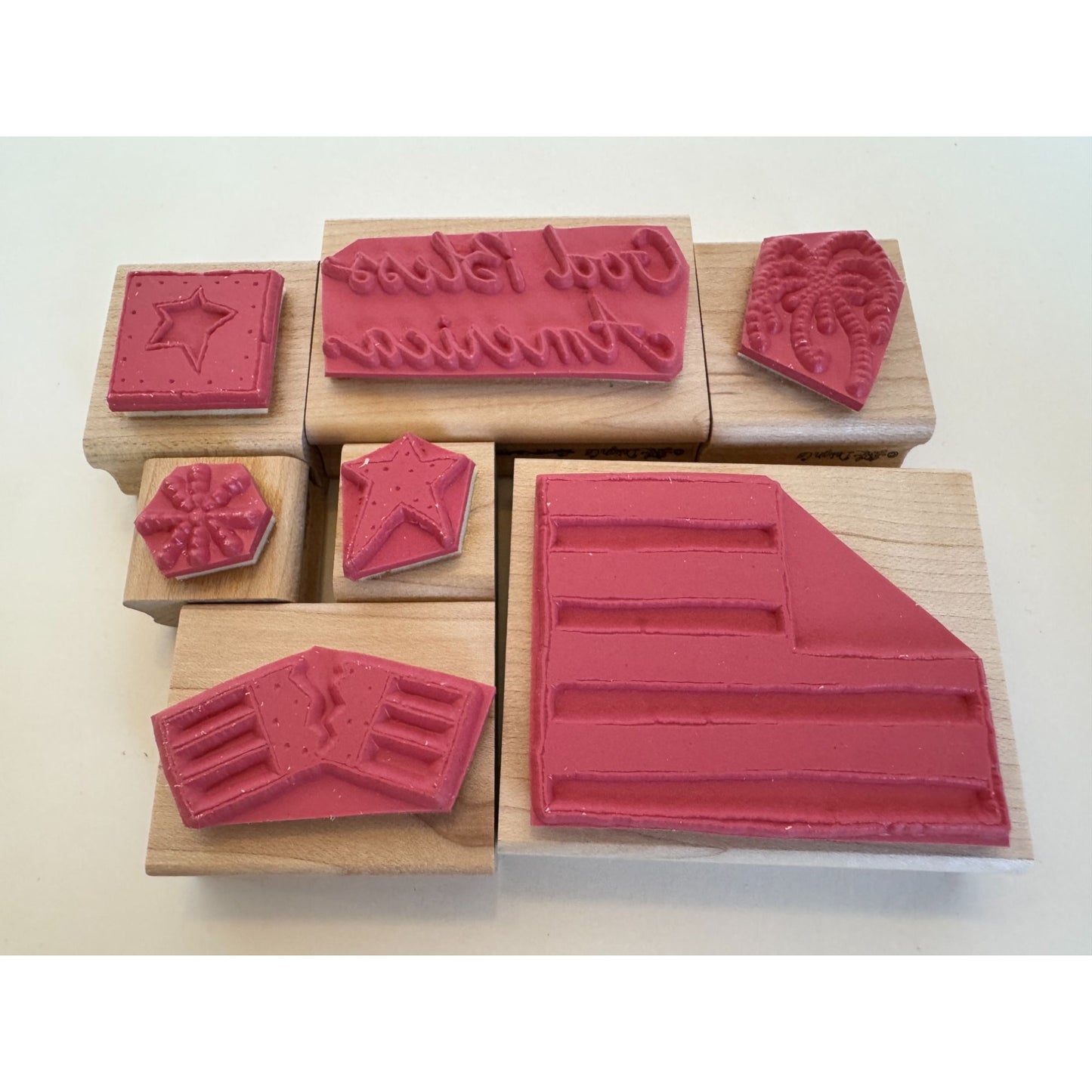 JRL Rubber Stamps Patriotic God Bless American Flag Fourth of July Fireworks 7