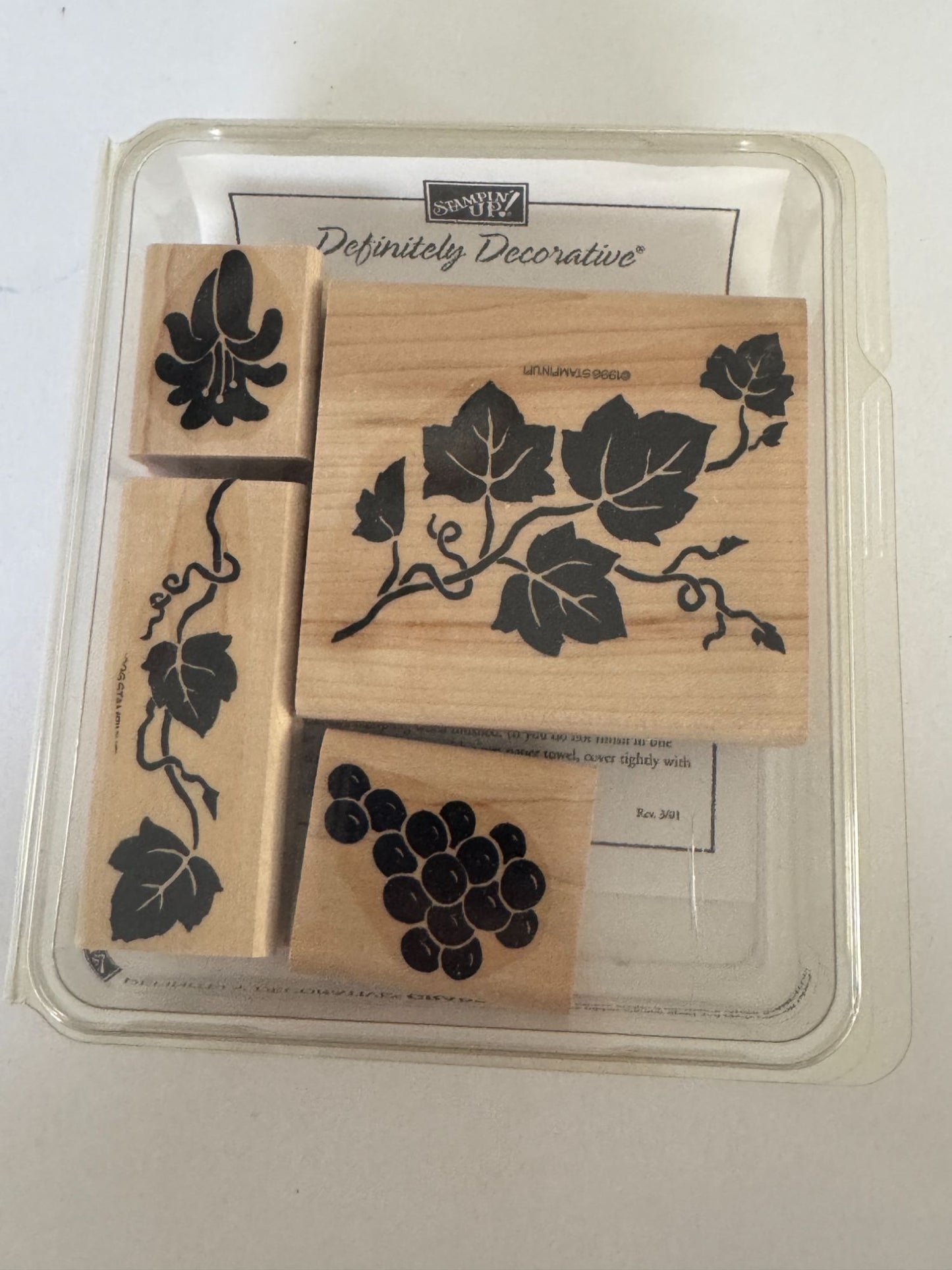 Stampin Up Rubber Stamps Set Definitely Decorative Grapes Wine Making Vineyard