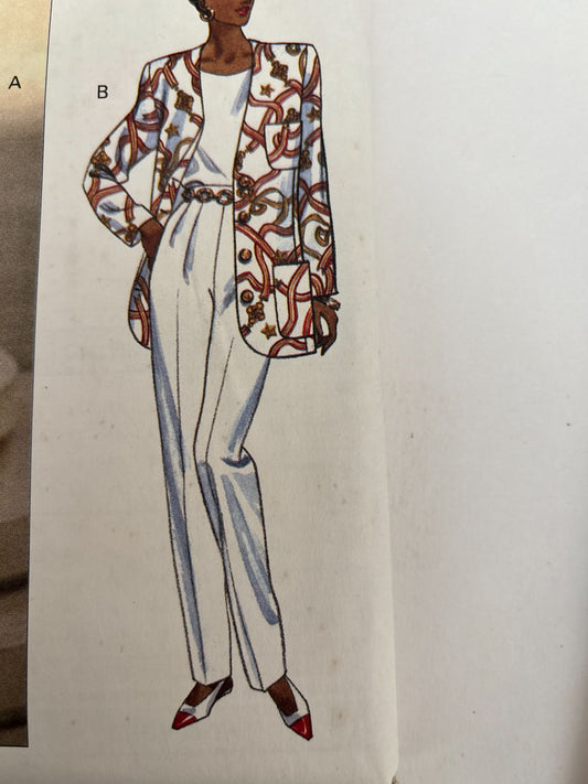 Butterick Sewing Pattern 6648 Jacket Skirt Suit Pants 90s Work Easy Uncut 6 8 10