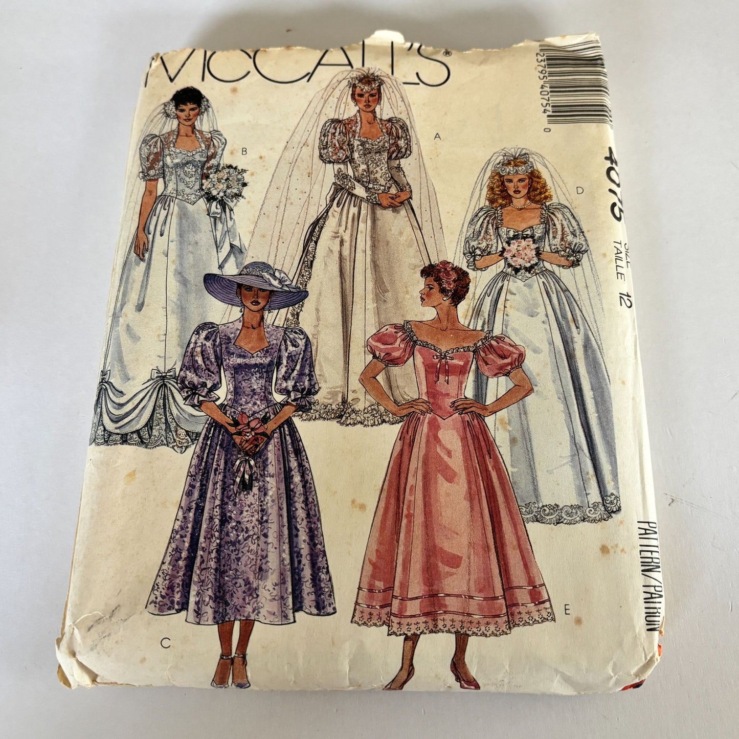 McCalls Sewing Pattern 4075 Bridal Gown Bridesmaid Dress Wedding Romantic 12 UC