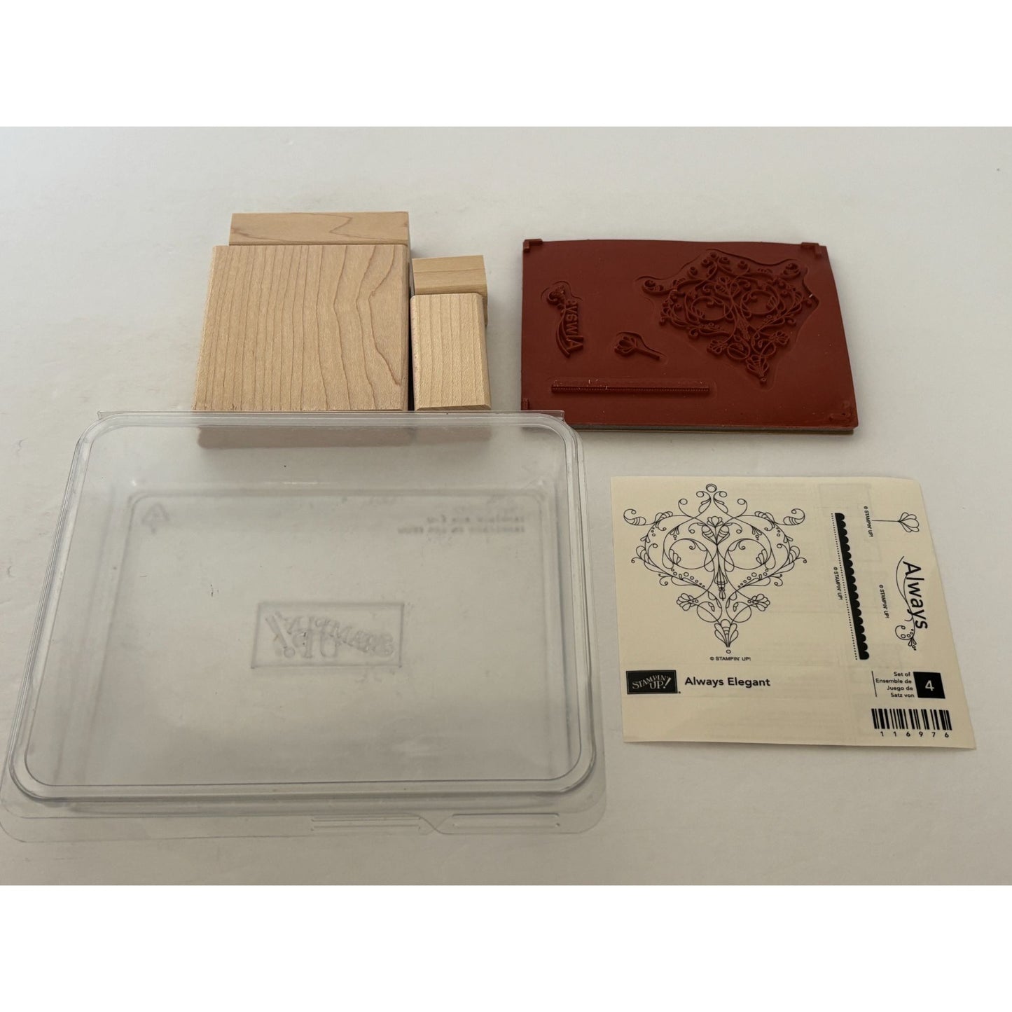 Stampin Up Wood Rubber Stamps Always Elegant Filigree Decoration Border Set of 4