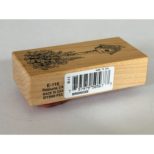 PSX Rubber Stamp Birdhouse Spring Cardmaking Flower Garden Bird Floral Craft