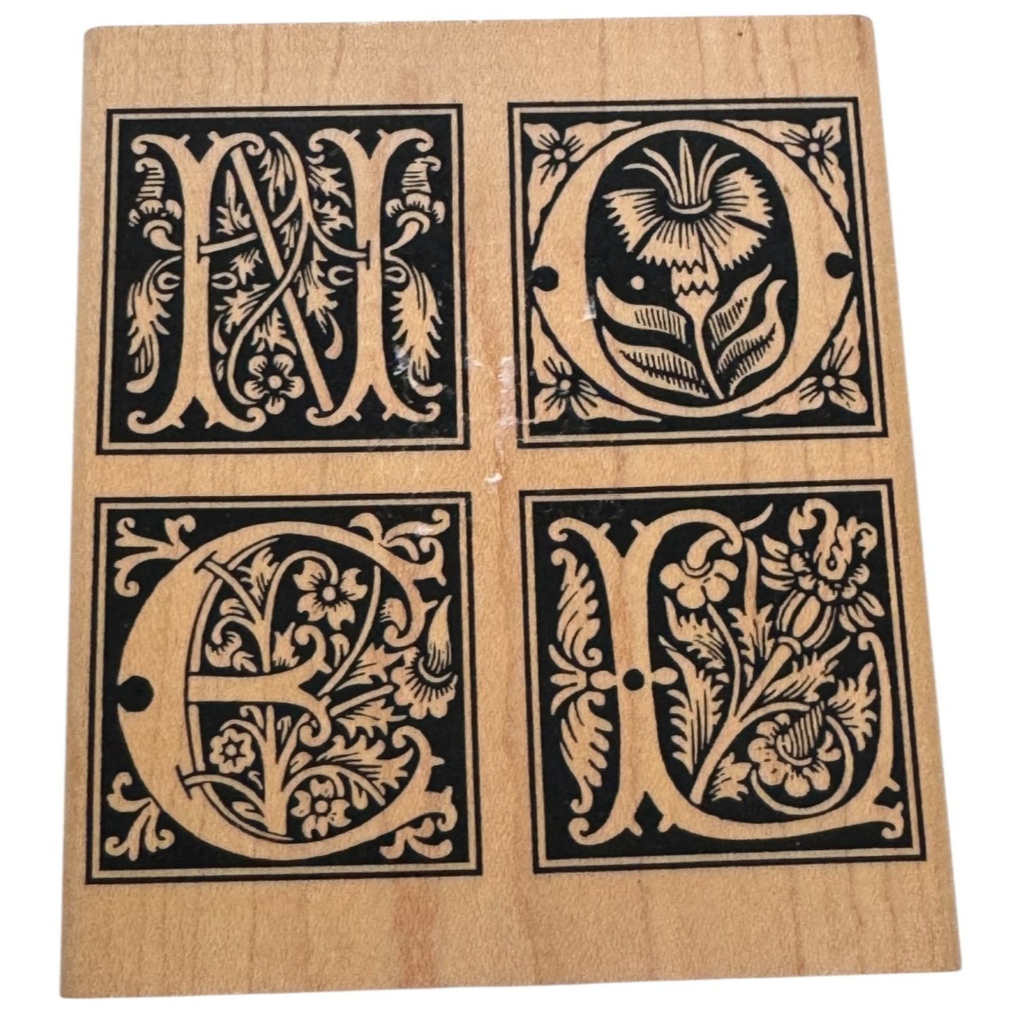 Inkadinkado Rubber Stamp Noel Floral Ornate Christmas Card Making Holiday Words