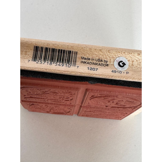 Inkadinkado Rubber Stamp Noel Floral Ornate Christmas Card Making Holiday Words