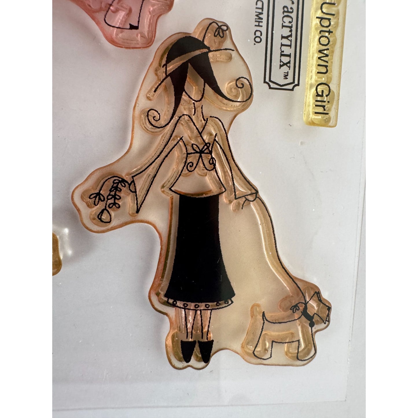 CTMH My Acrylix Acrylic Stamp Set Uptown Girl Dog Walking Lady Card Making B1155
