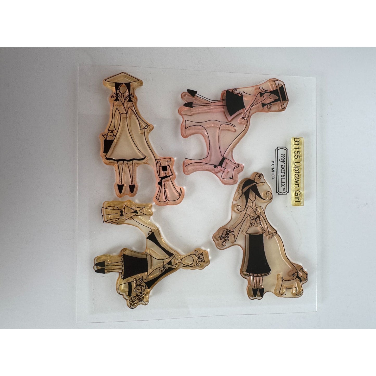 CTMH My Acrylix Acrylic Stamp Set Uptown Girl Dog Walking Lady Card Making B1155