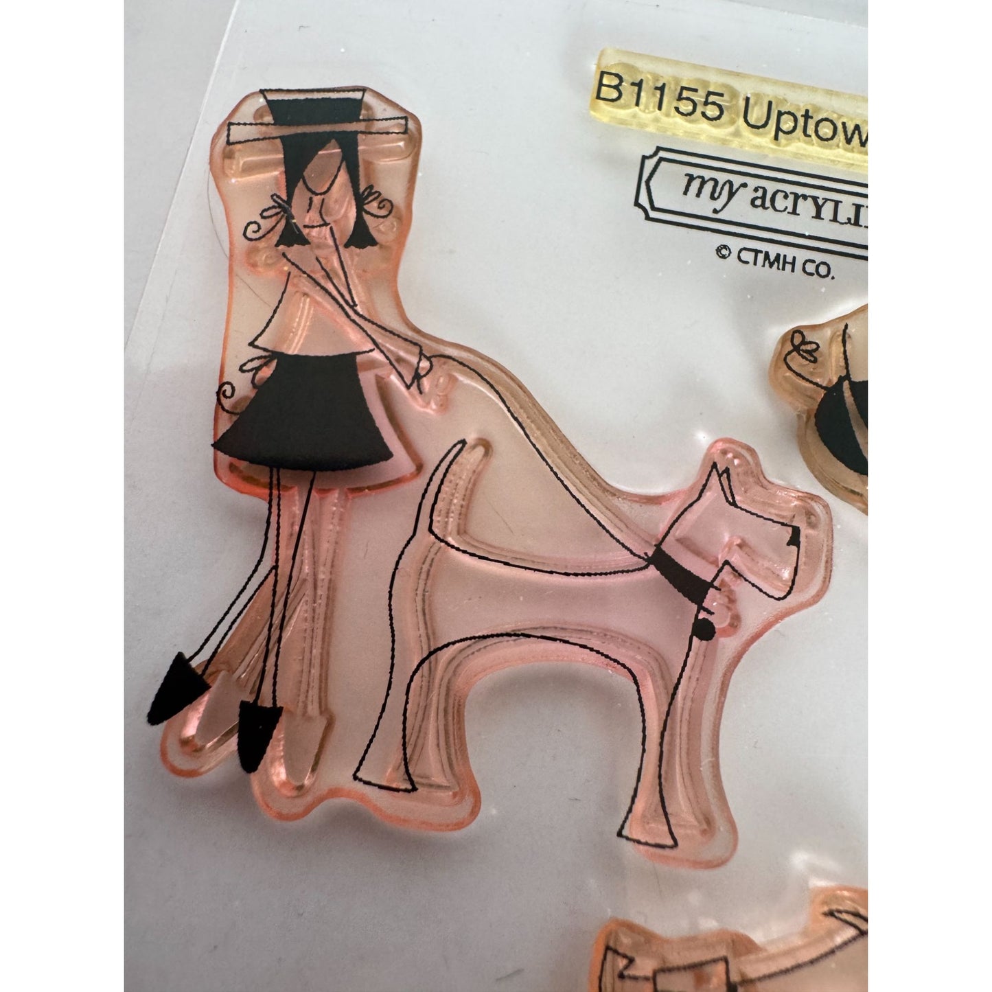 CTMH My Acrylix Acrylic Stamp Set Uptown Girl Dog Walking Lady Card Making B1155