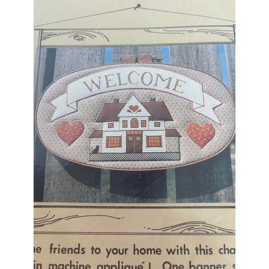 Susans Studio Welcome Banner Machine Applique Quilting Pattern Country House
