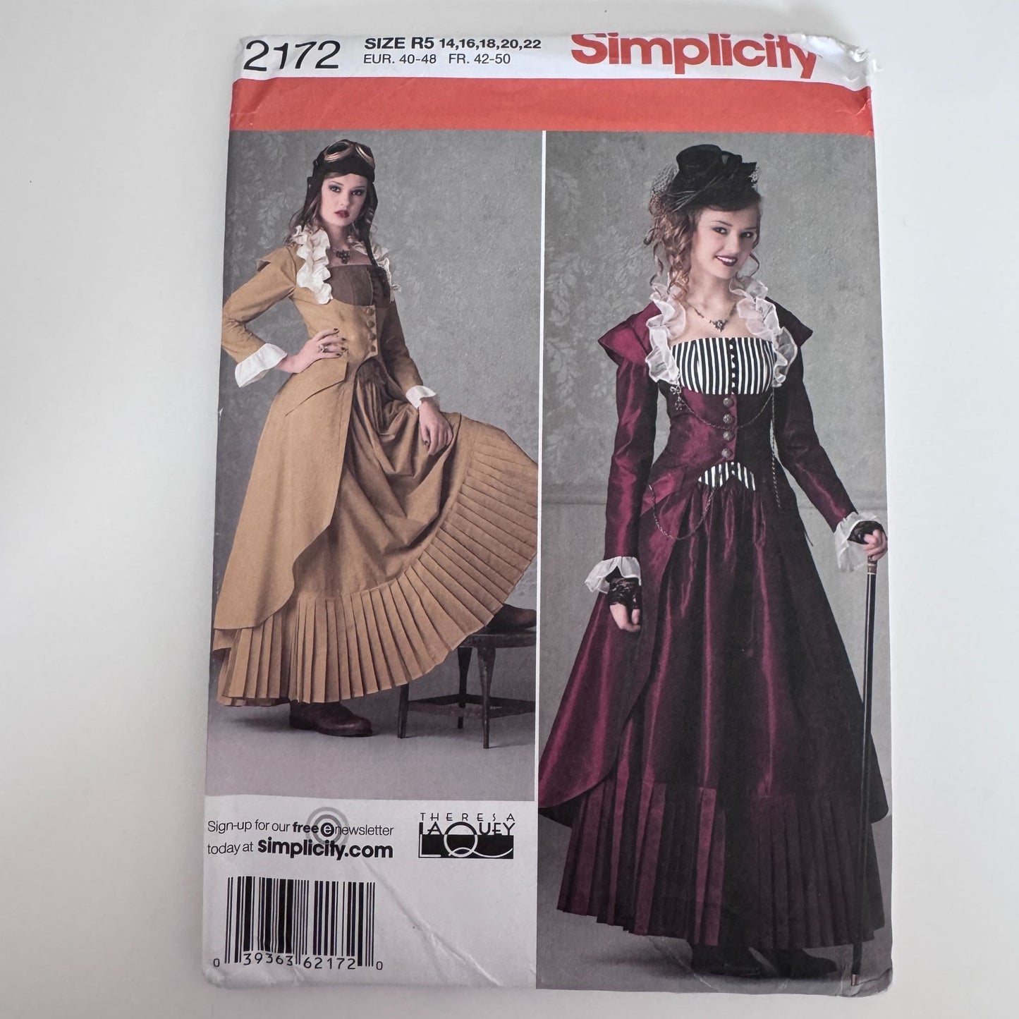 Simplicity Sewing Pattern 2172 Steampunk Costume Victorian Dress Coat 14-22 Uncut Halloween LaQuey