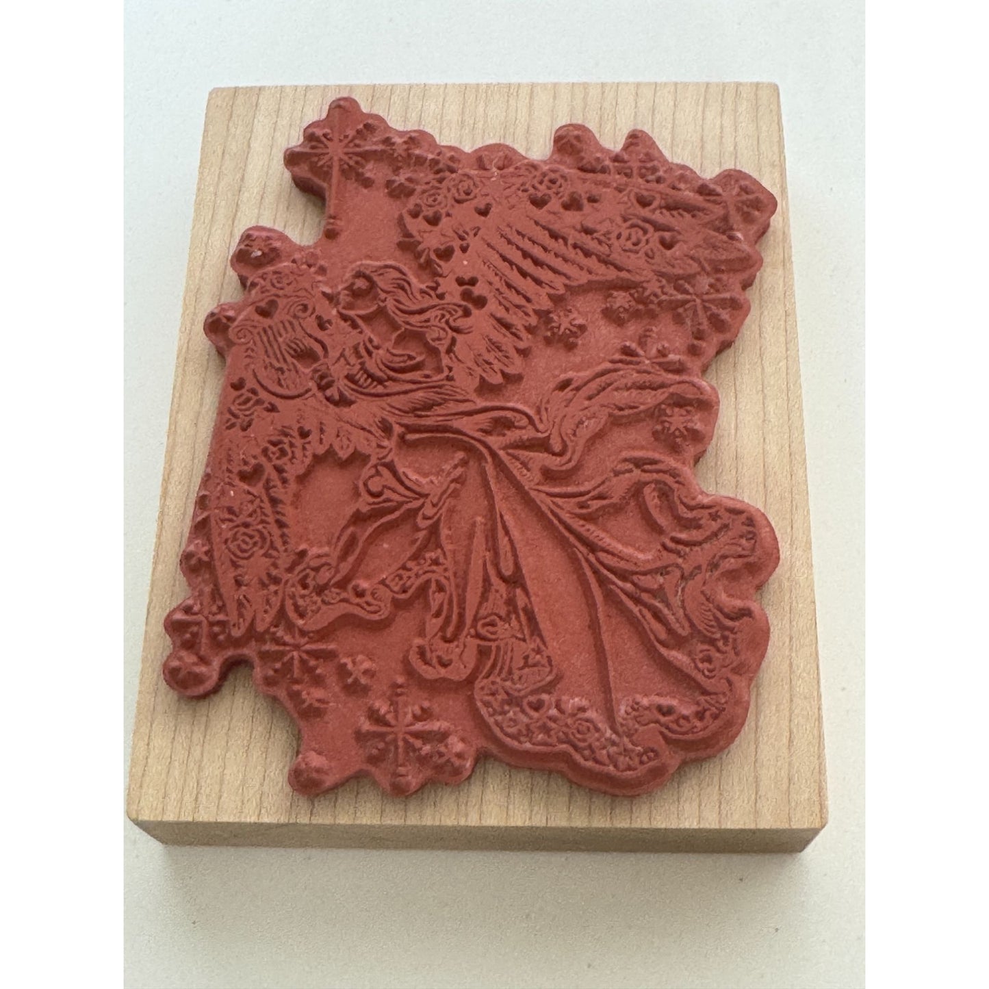 PSX Rubber Stamp Christmas Angel Harp Music Holidays Religious Victorian K-1332