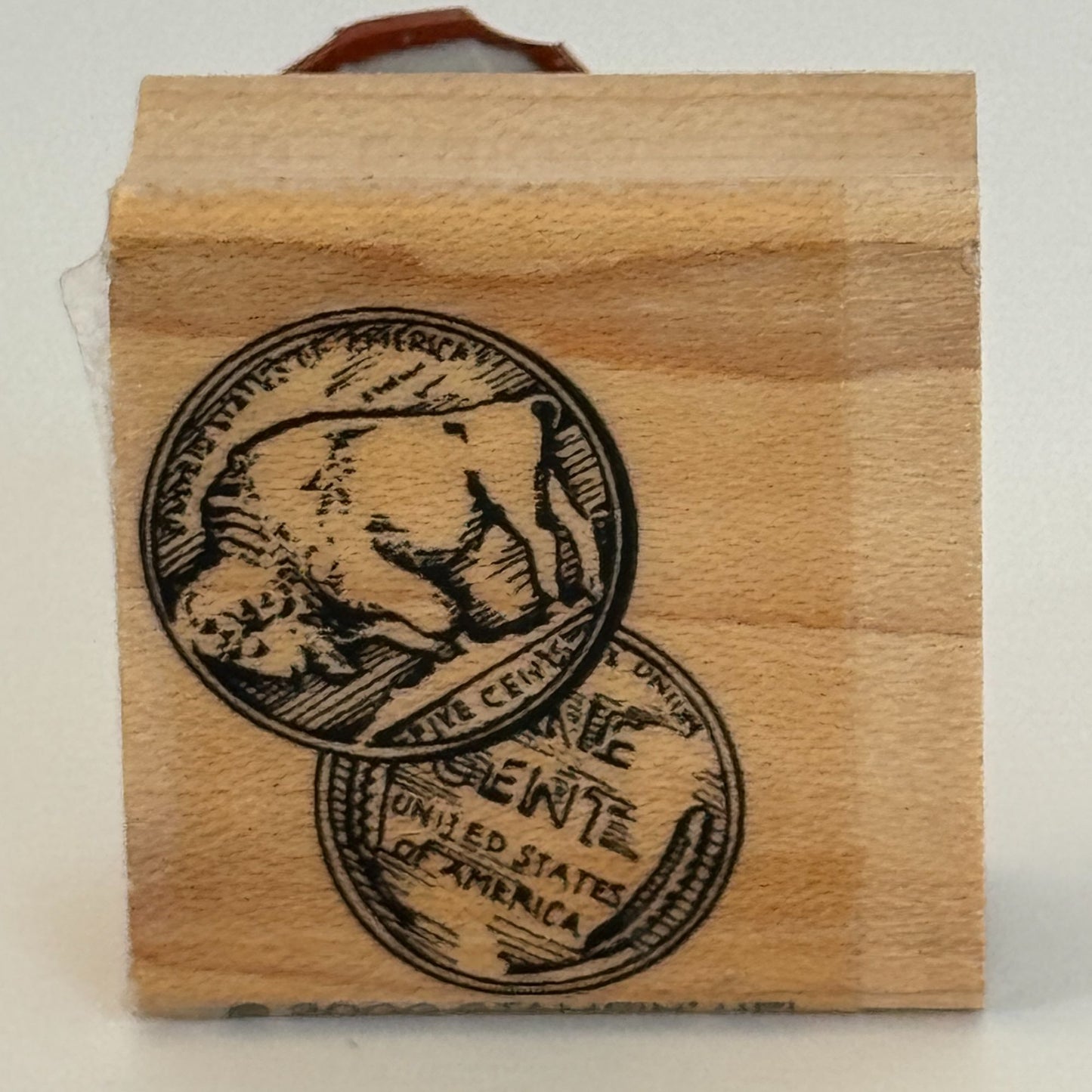 Stampin Up Rubber Stamp Buffalo Nickel Wooden Money Coin Card Making Numismatist