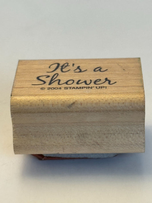 Stampin Up Rubber Stamp Its A Shower Baby Wedding Invitation Card Making Words