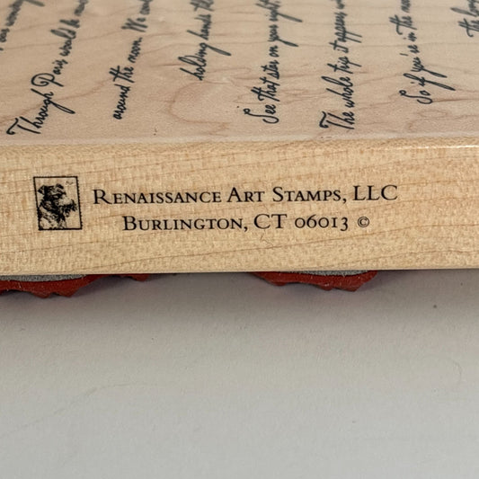 Renaissance Art Stamps Rubber Stamp Walk the Long Way Home Writing Background Cardmaking Words