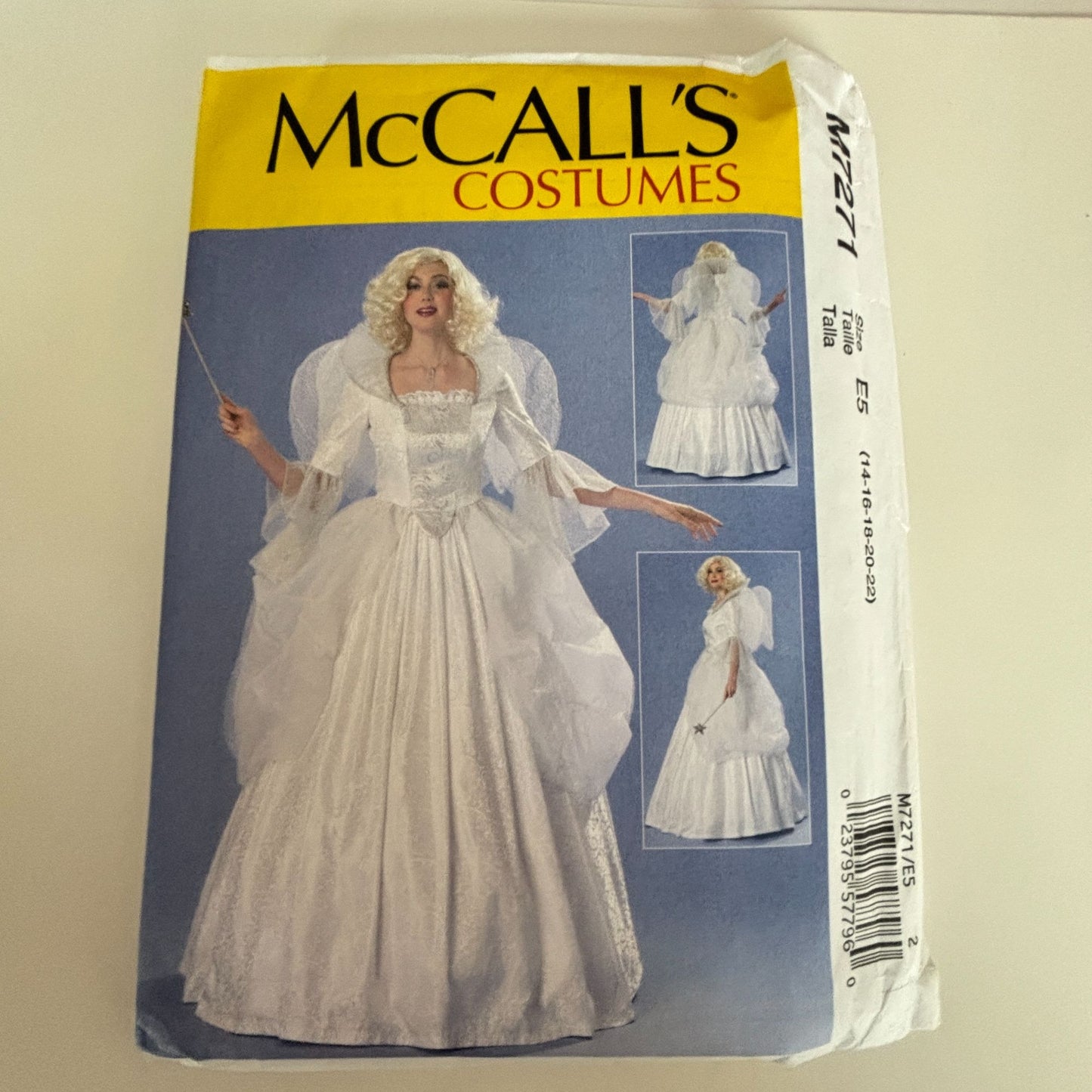 McCalls Sewing Pattern M7271 Fairy Godmother Princess Costume Dress Wings Fantasy Gown 14-22 UNCUT