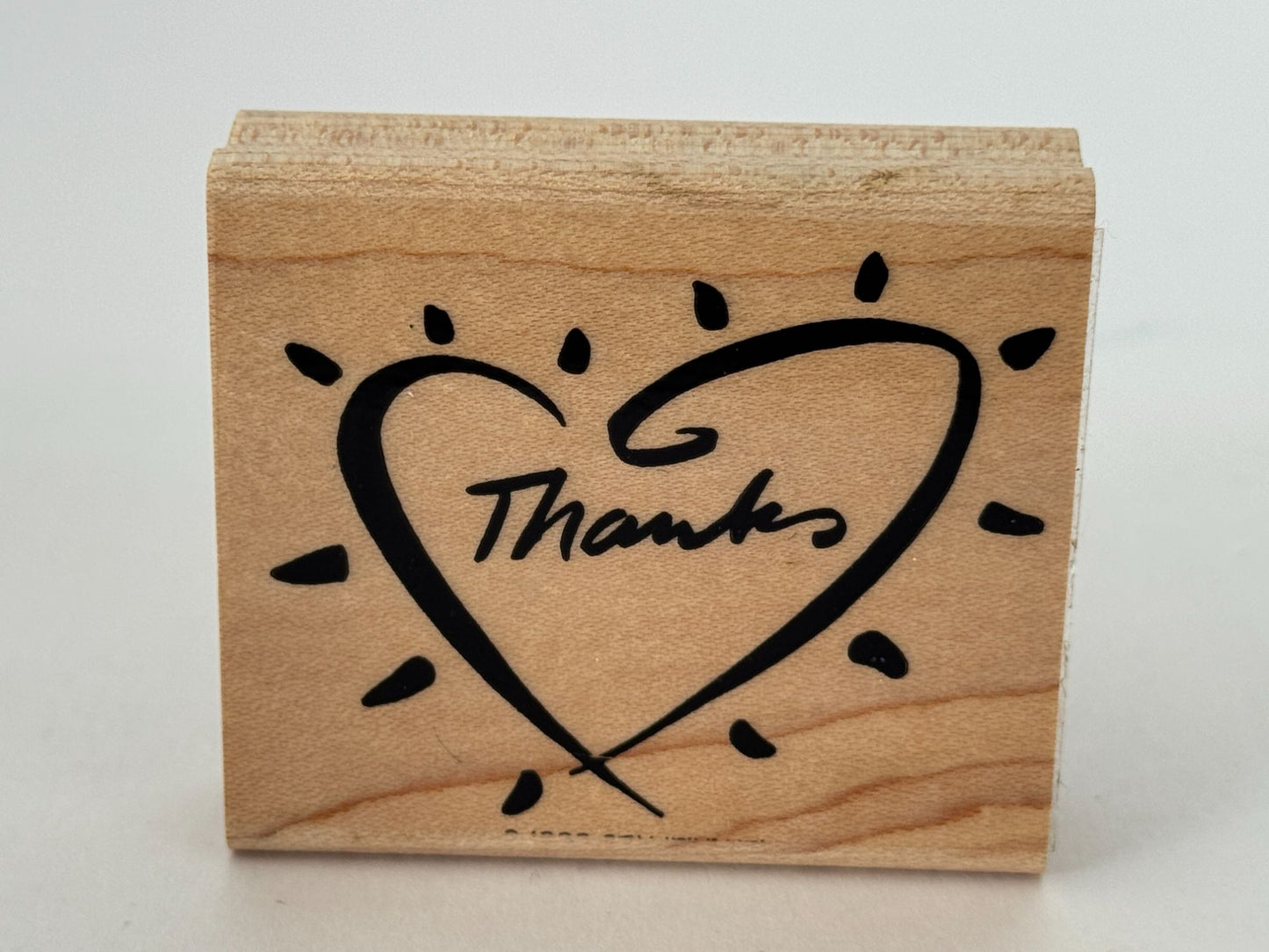 Stampin Up Rubber Stamp Thanks Heart Thank You Card Making Wood Mounted Friends
