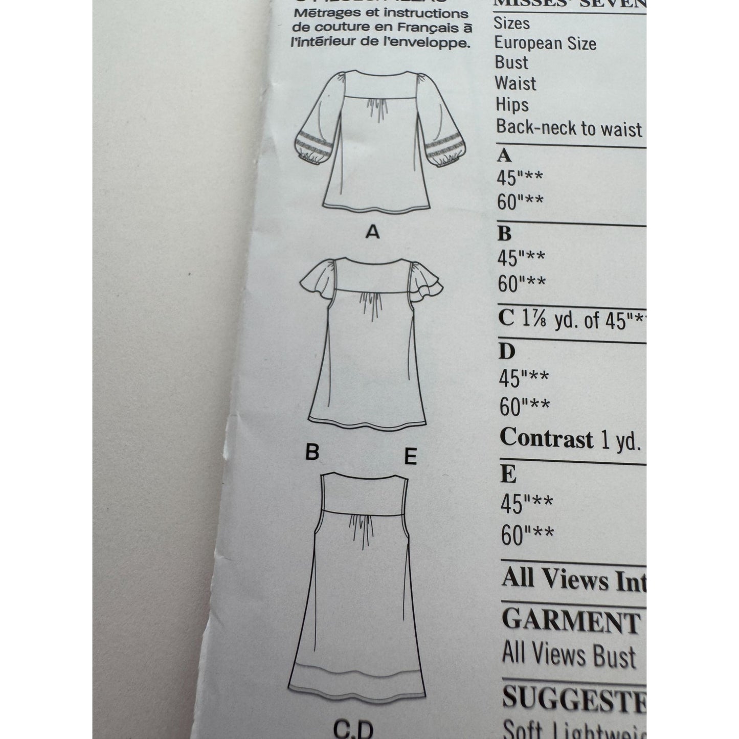 New Look Sewing Pattern 6871 Misses Easy Summer Tops Shirt 10-22 Simplicity UC