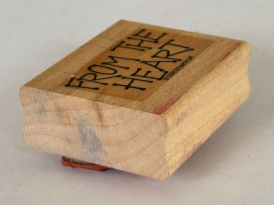 Stampin Up Rubber Stamp From The Heart Gift Tag Card Making Words Sentiment Wood