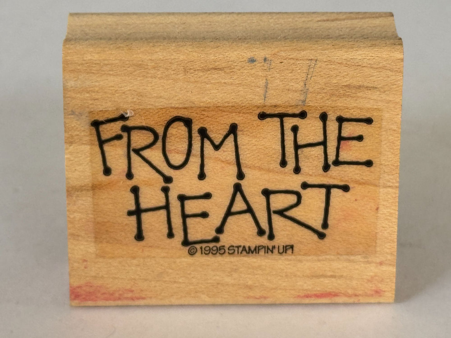 Stampin Up Rubber Stamp From The Heart Gift Tag Card Making Words Sentiment Wood