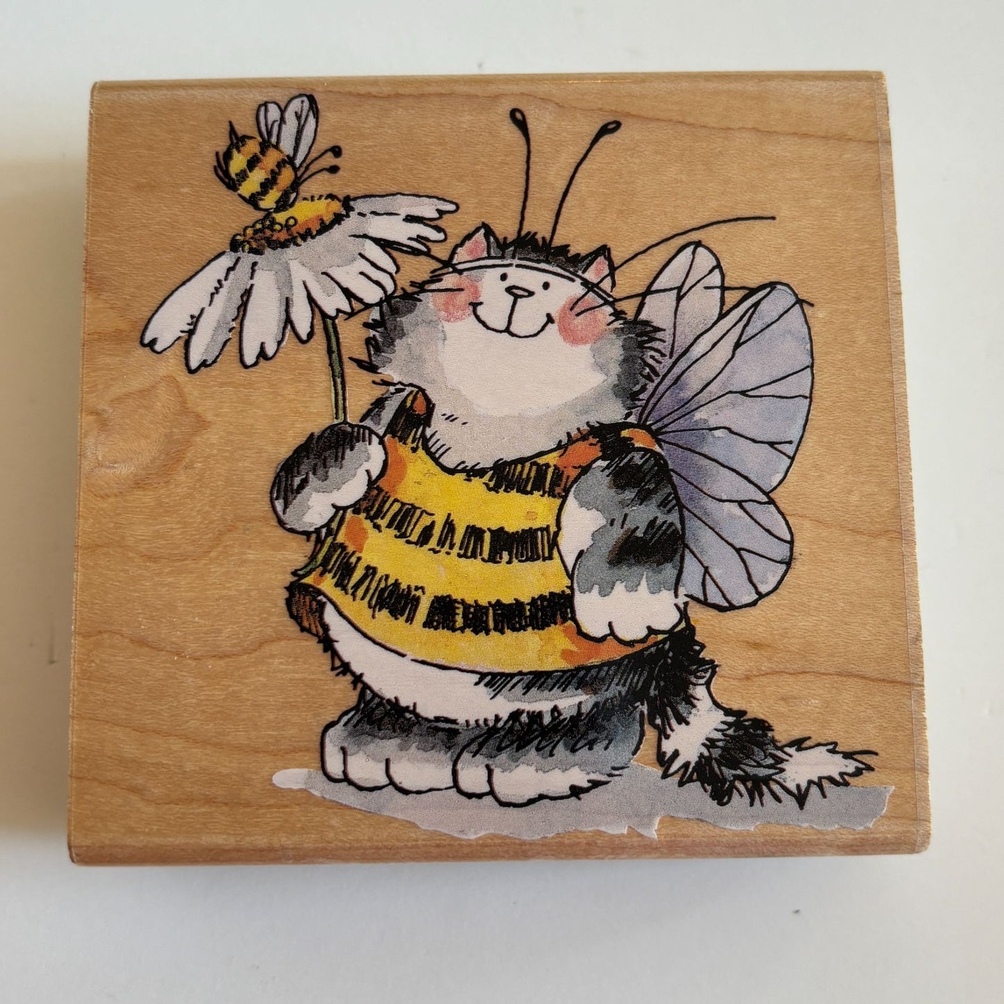 Penny Black Rubber Stamp Cat In Bee Costume Halloween Margaret Sherry Collection
