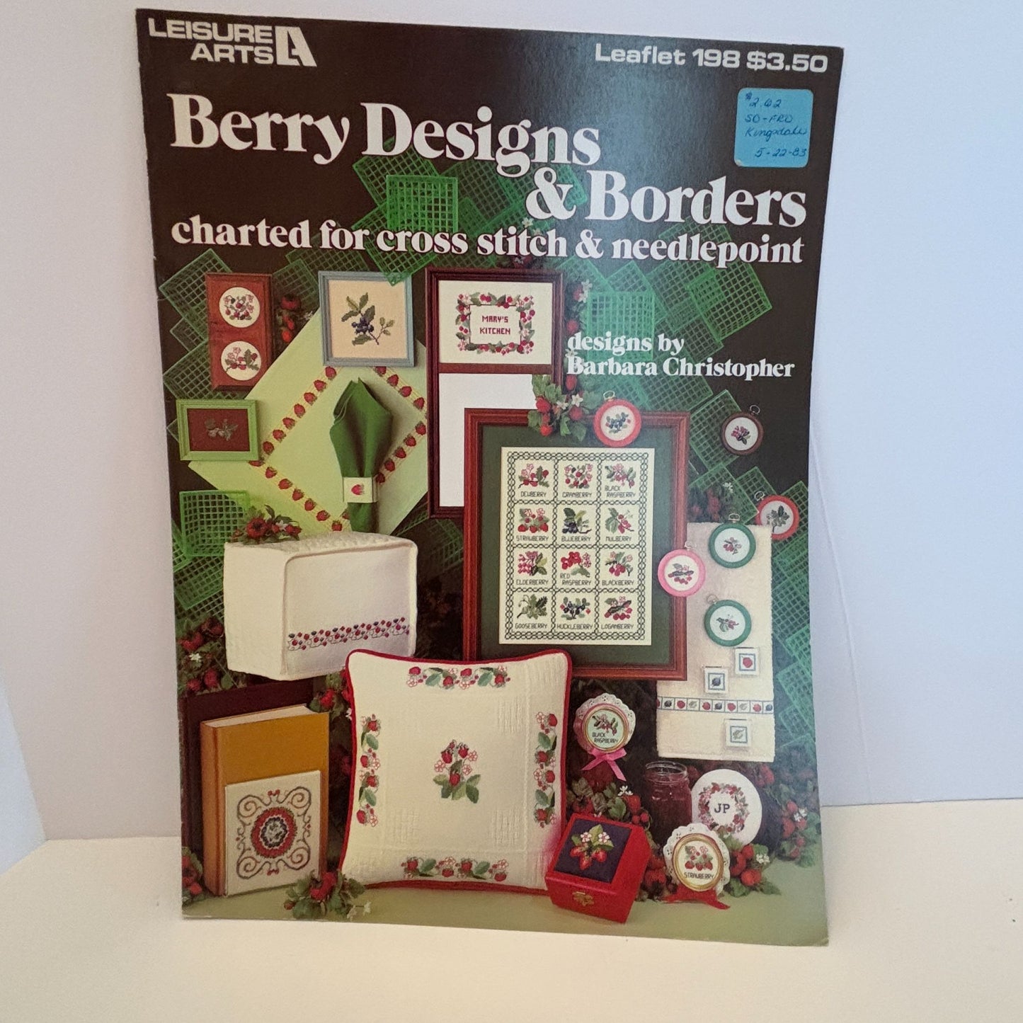 Leisure Arts Cross Stitch Patterns Berry Jelly Jar Tops Canning Strawberry 198