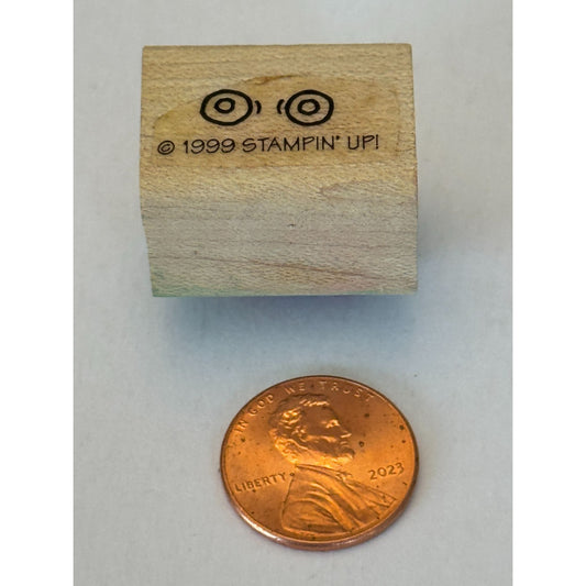Stampin Up Rubber Stamp Googly Eyes Pictogram Look Letter O Sight Goggles Circle