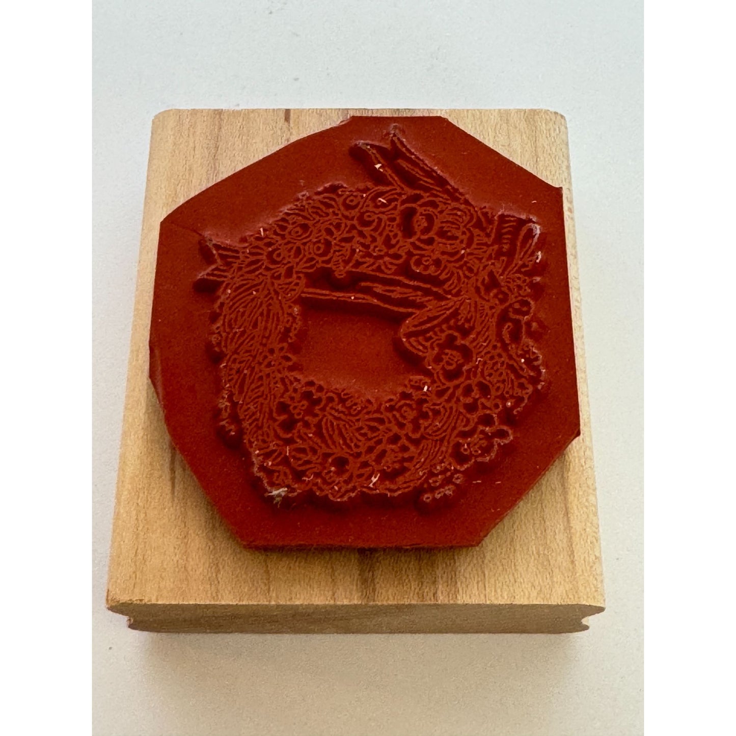 Stampin Up Rubber Stamp Floral Wreath with Love Birds and Bow Anniversary Love