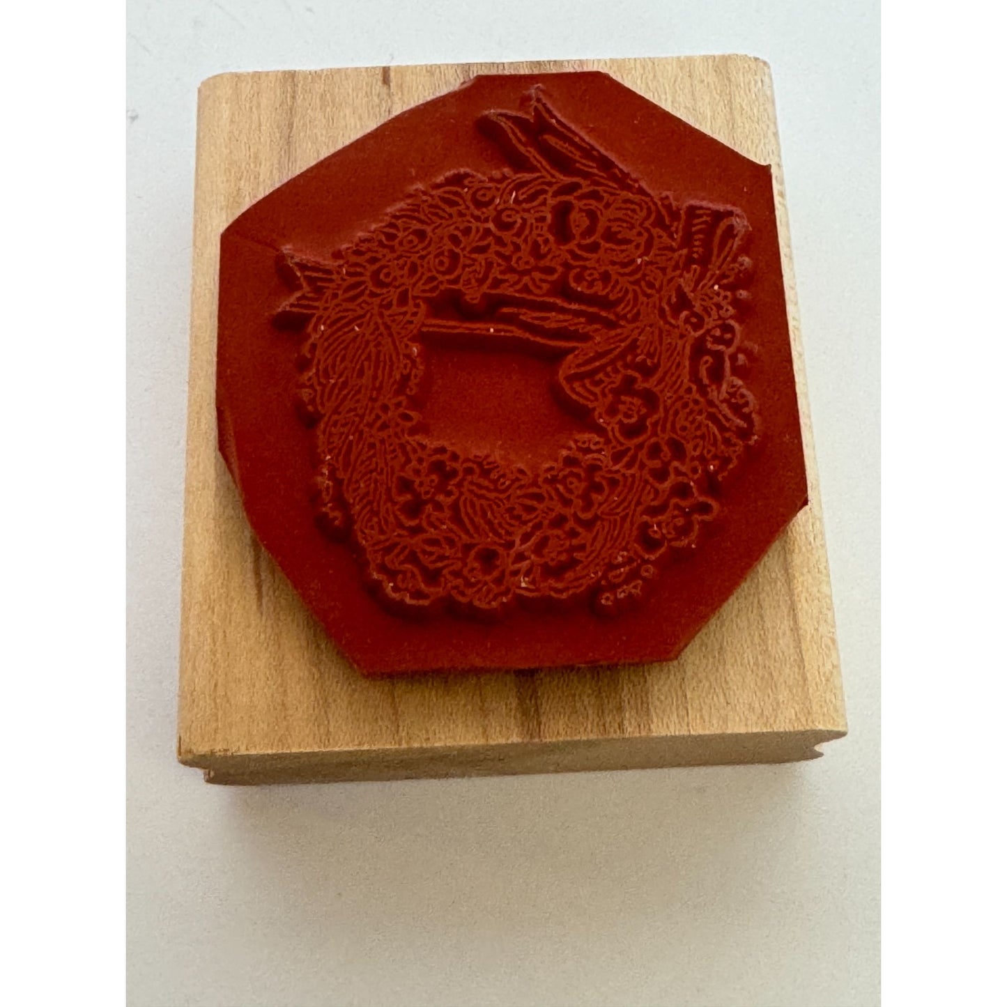 Stampin Up Rubber Stamp Floral Wreath with Love Birds and Bow Anniversary Love
