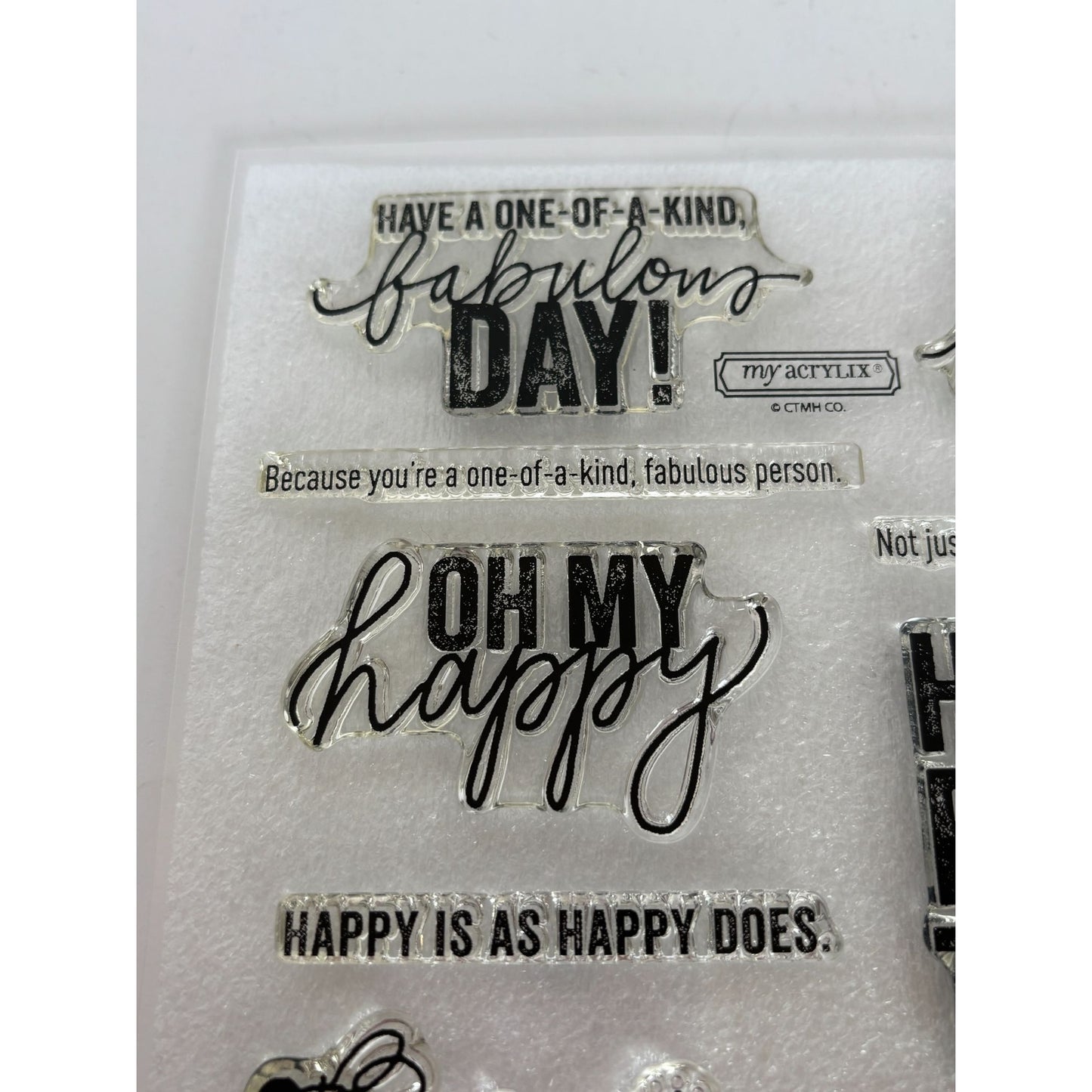 CTMH My Acrylix Acrylic Stamp Set Happy Everything Operation Smile Balloon Bee