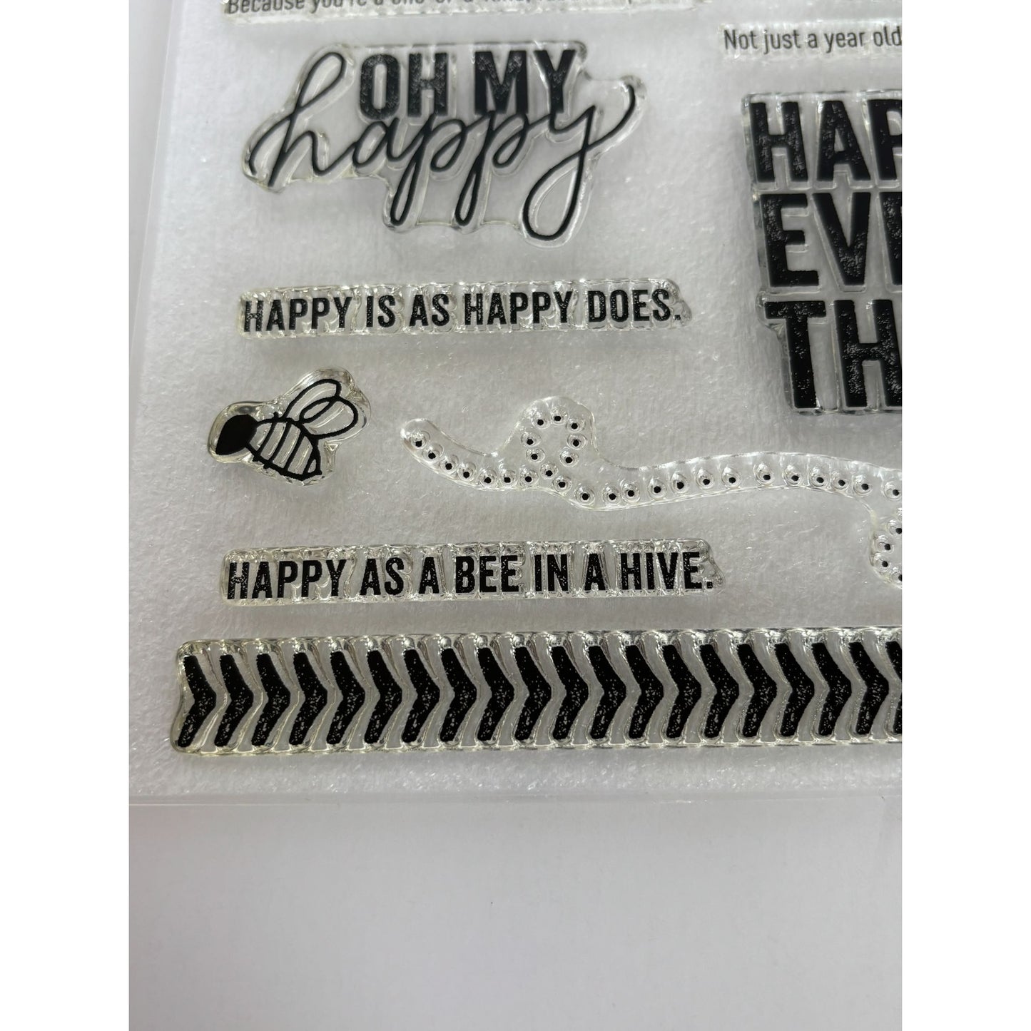 CTMH My Acrylix Acrylic Stamp Set Happy Everything Operation Smile Balloon Bee