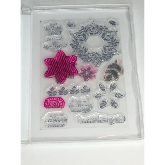 Stampin Up Happiness Surrounds Photopolymer Stamp Set 14 Words Congratulations