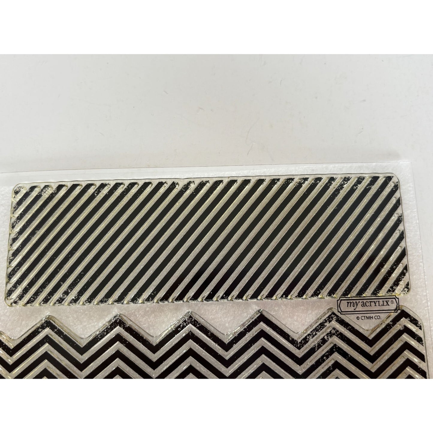 CTMH My Acrylix Acrylic Stamp Set In the Background Flair Chevron Stripes Floral