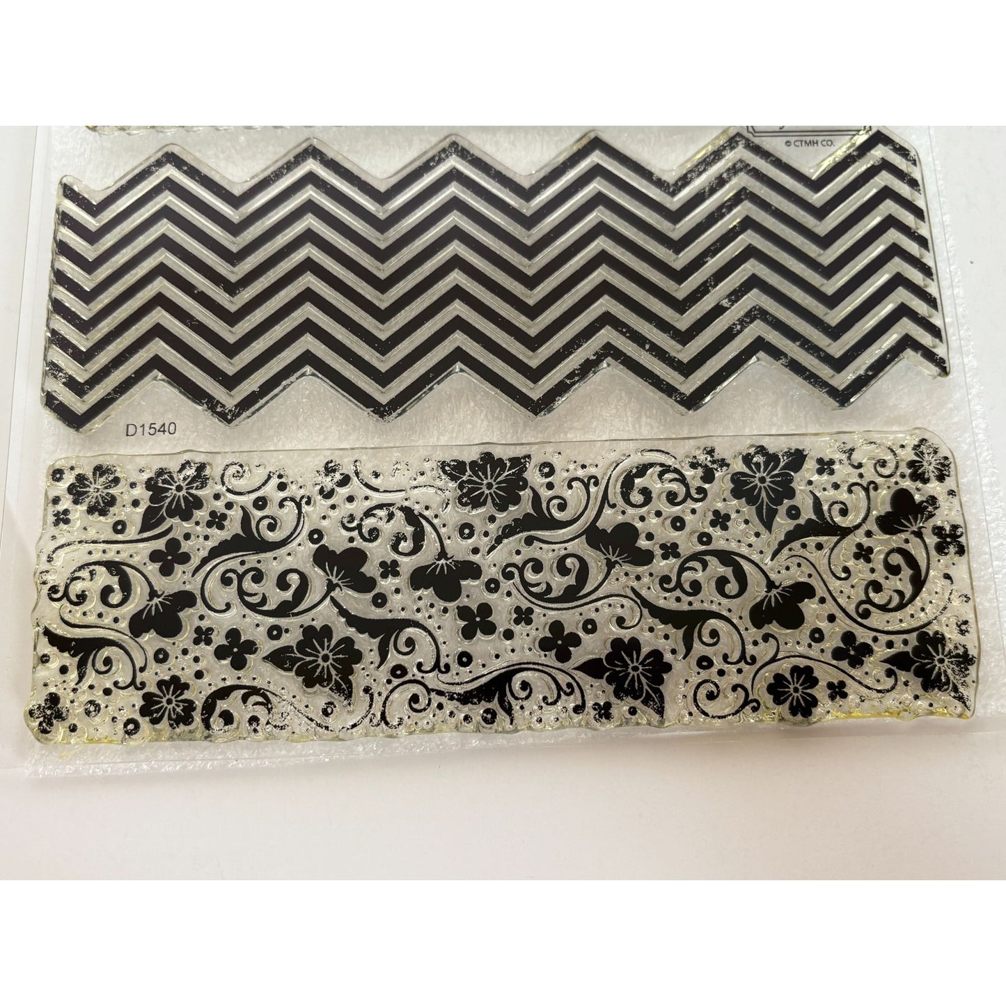 CTMH My Acrylix Acrylic Stamp Set In the Background Flair Chevron Stripes Floral