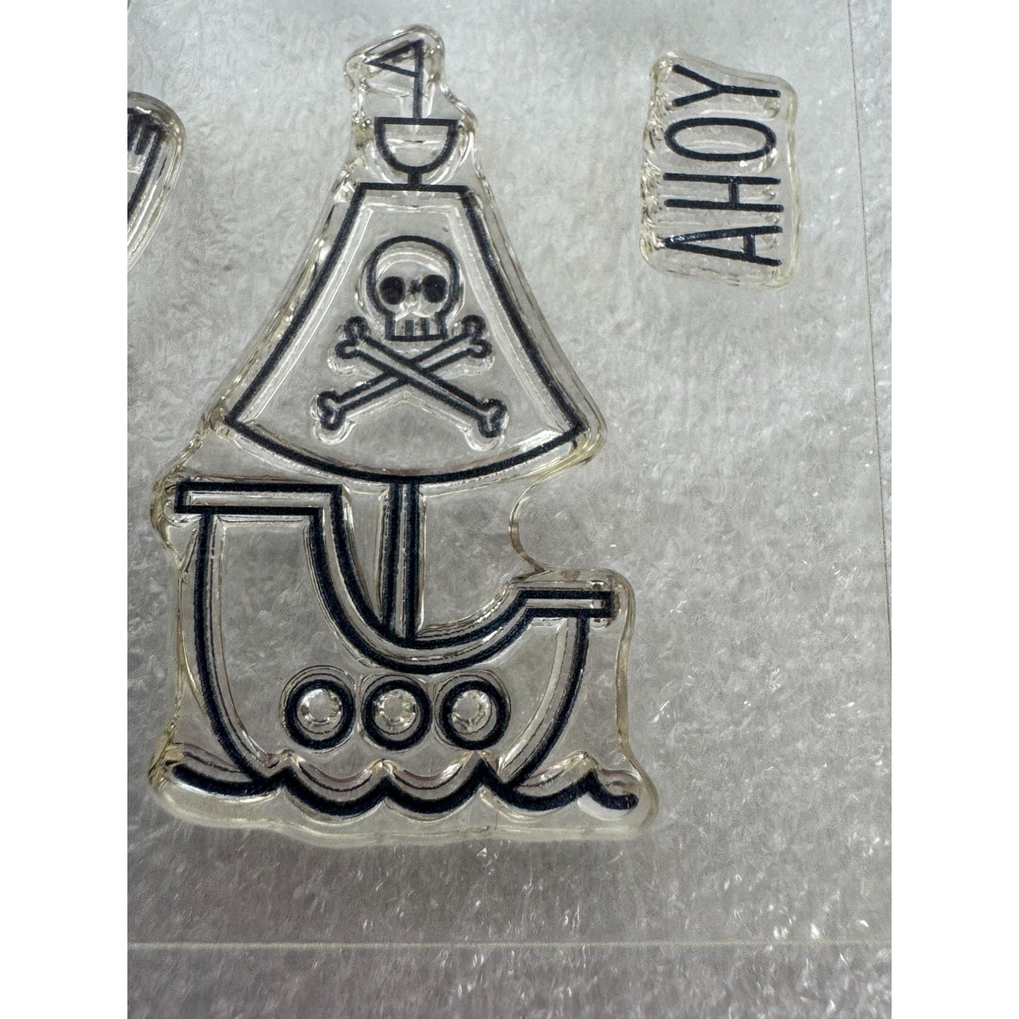 CTMH My Acrylix Acrylic Stamp Set A1186 Pirate Birthday Card Making Ahoy Matey